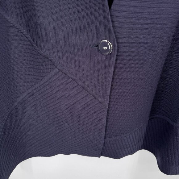 Misook‎ Cardigan Sweater Womens PXL Navy Blue Acrylic Knit Single Button Closure - Picture 5 of 11